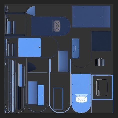 Mailbox Low-poly 3D model_17