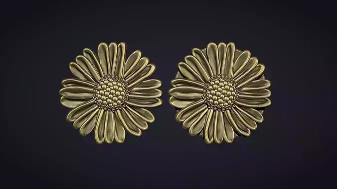 Cosmos Flower bas relief 3D print model
