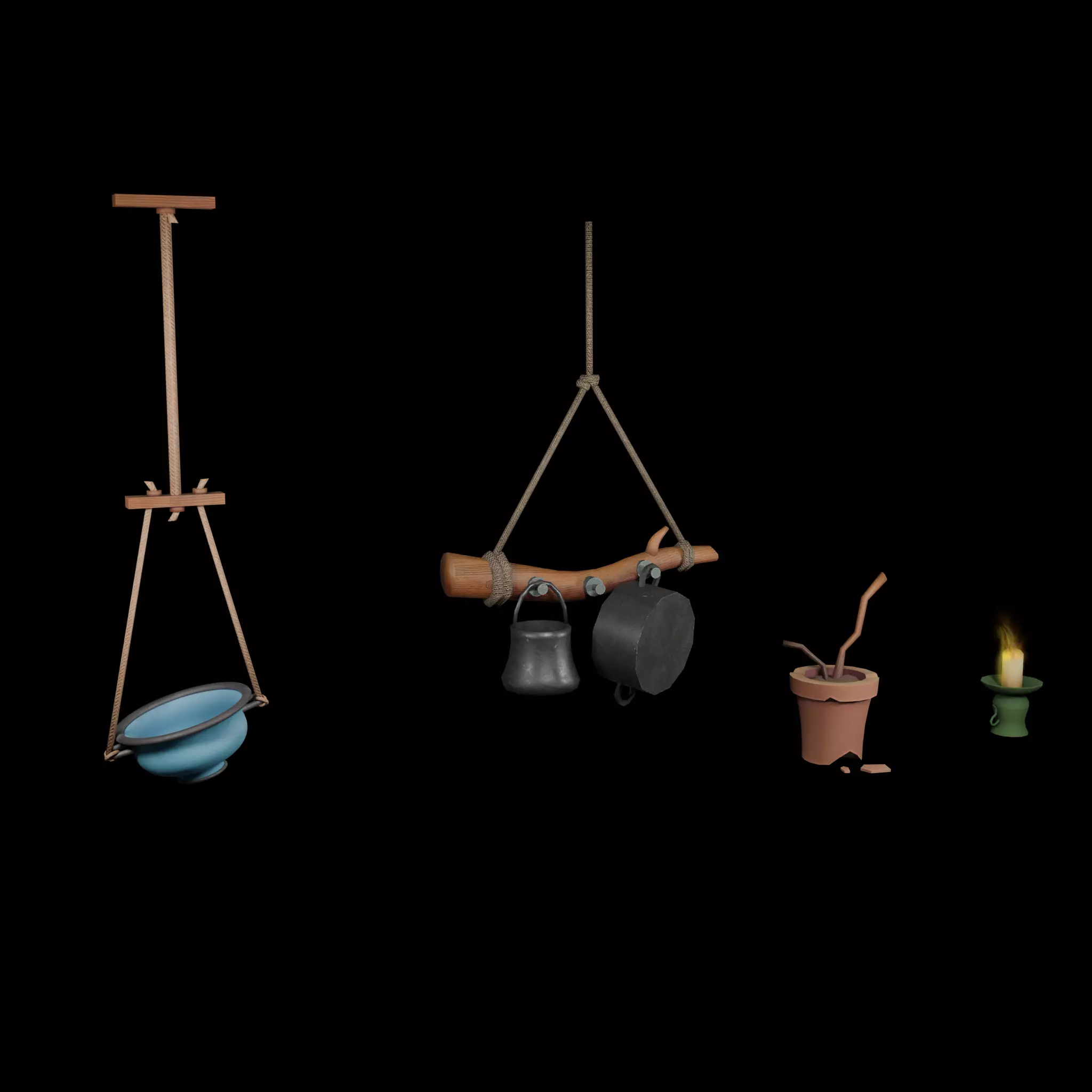 Stylized Furniture Package Low-poly 3D model