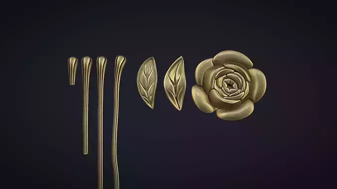 Roses bas relief 3D print model 3D print model