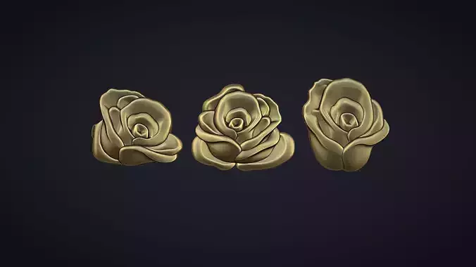 Roses Flower Bas Relief 3D print model
