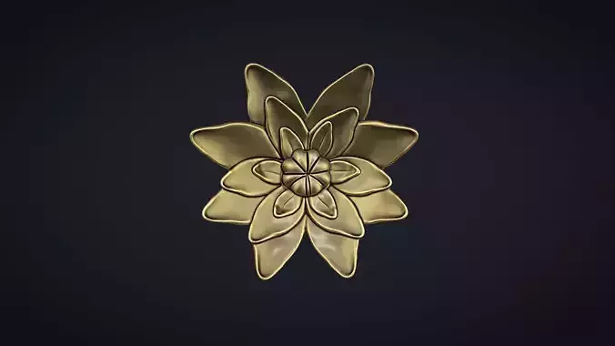 Lotus Flower Bas Relief 3D print model