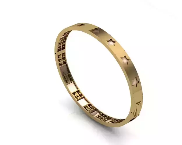 Gold Star Bracalet scrub pattern 8k-21k 3D print model