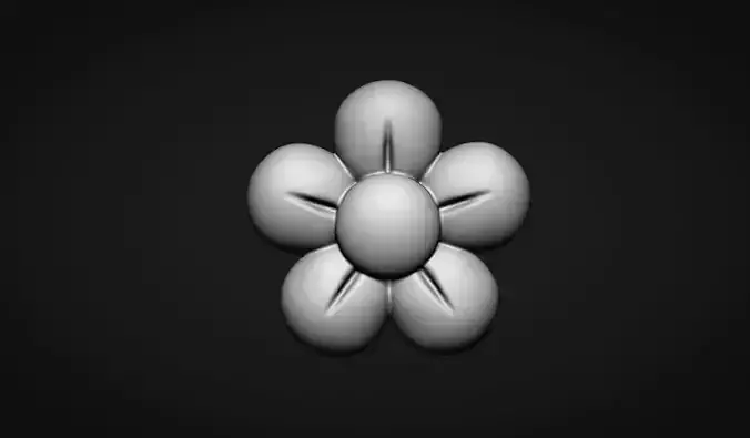 Retro Flower Bas Relief for CNC or 3D Print STL 3D print model