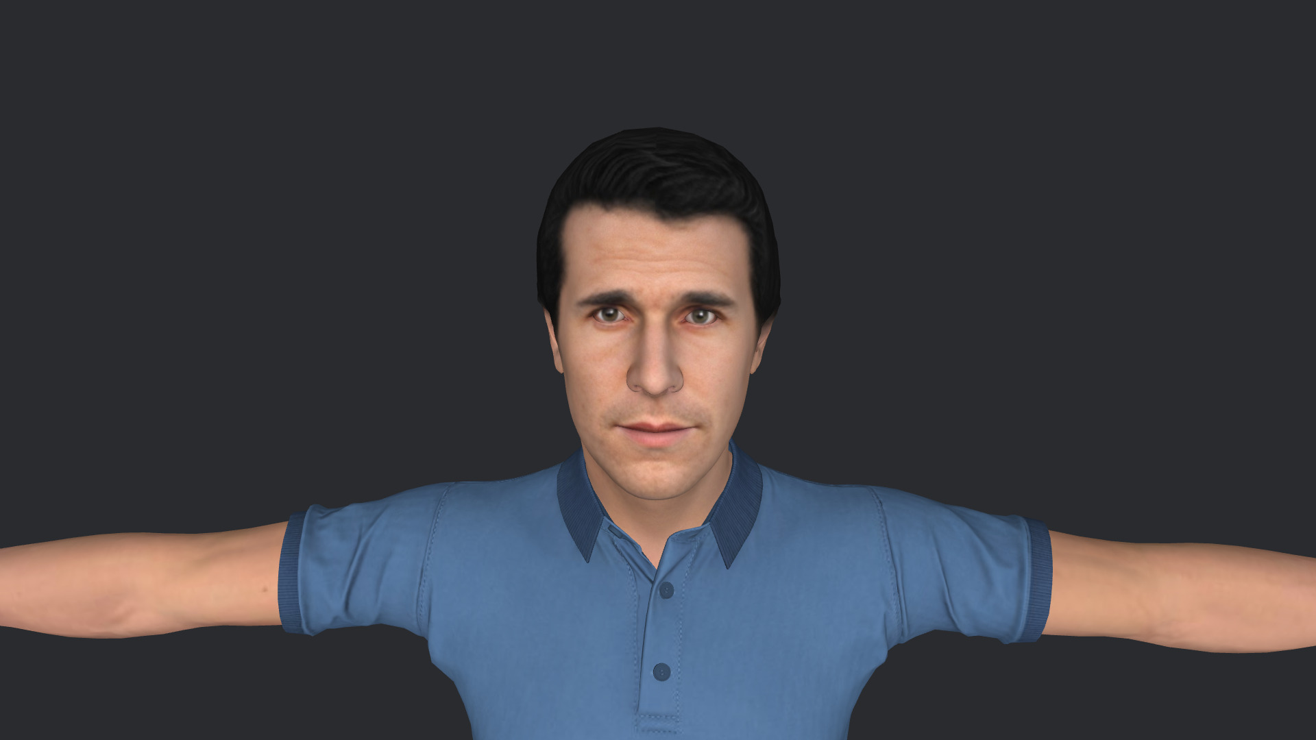 Henry Winkler Hyper Realistic Full Body Fully Rigged Character Low-poly 3D model_16