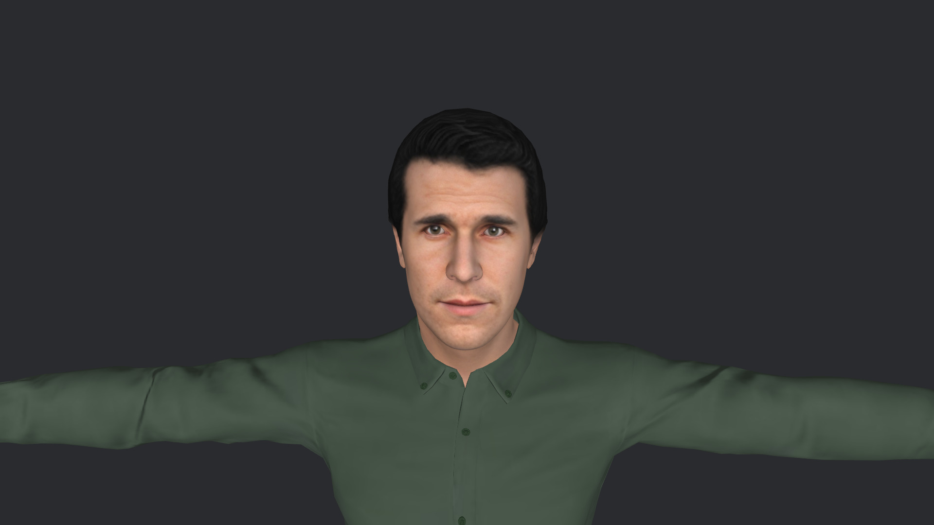 Henry Winkler Hyper Realistic Full Body Fully Rigged Character Low-poly 3D model_5