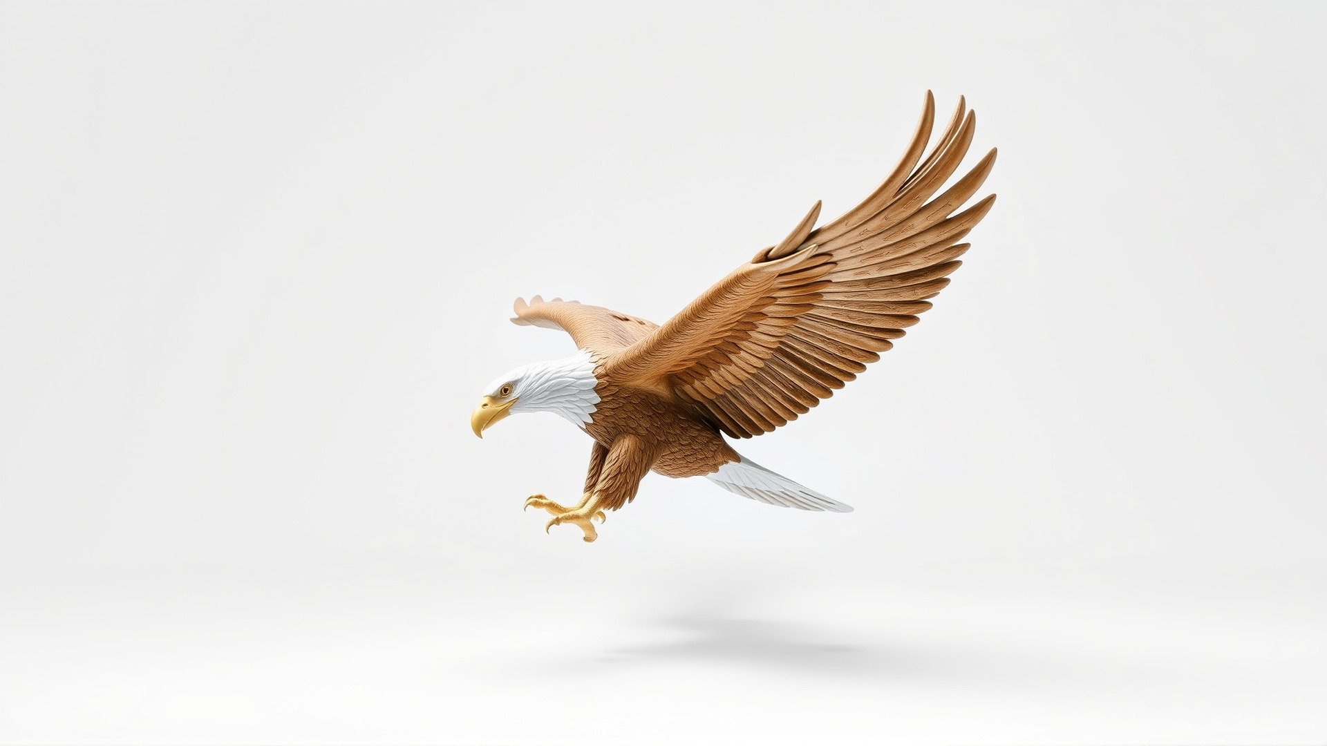 Majestic Eagle in Flight Statue Symbolizing Freedom and Majesty Low-poly 3D model_6