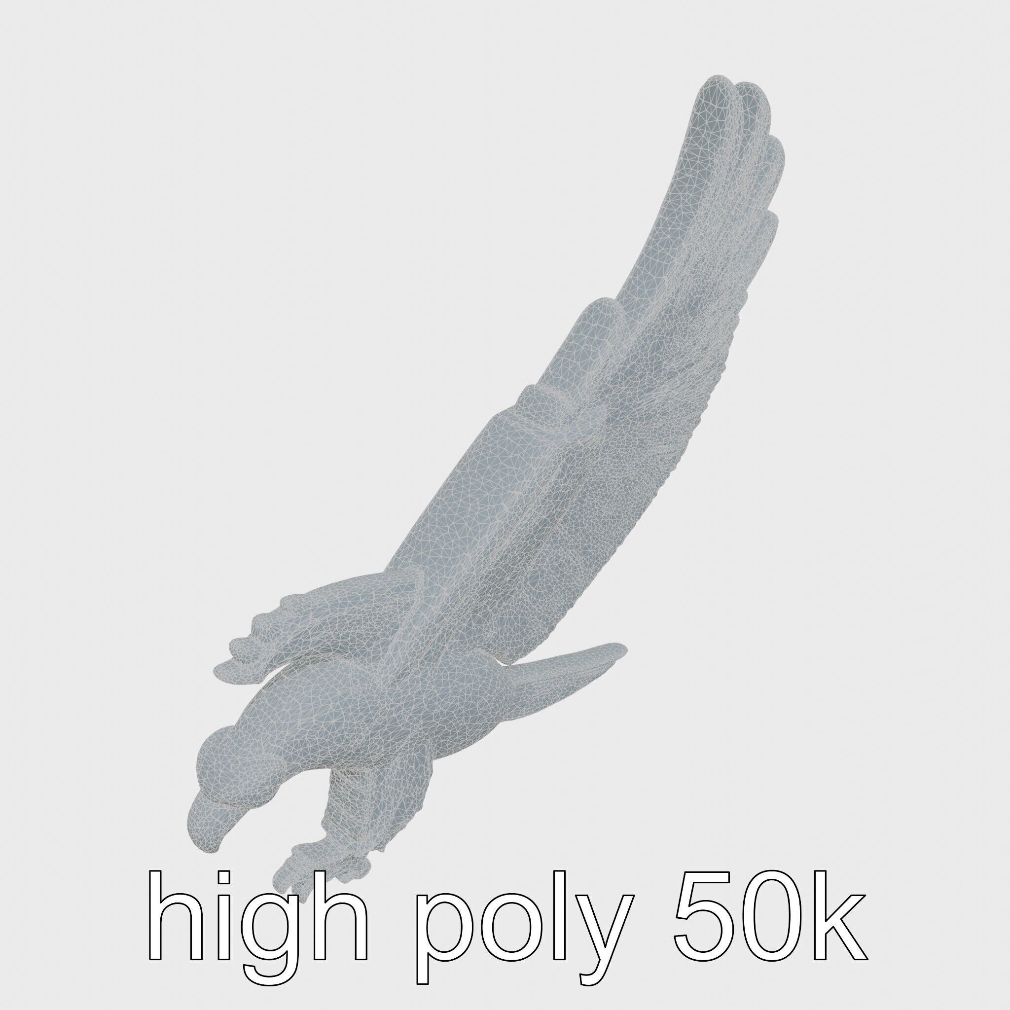 Majestic Eagle in Flight Statue Symbolizing Freedom and Majesty Low-poly 3D model_26