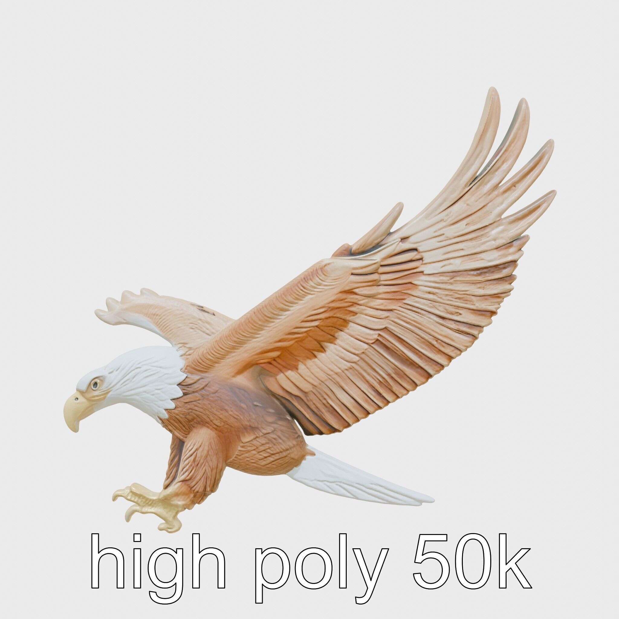 Majestic Eagle in Flight Statue Symbolizing Freedom and Majesty Low-poly 3D model_27
