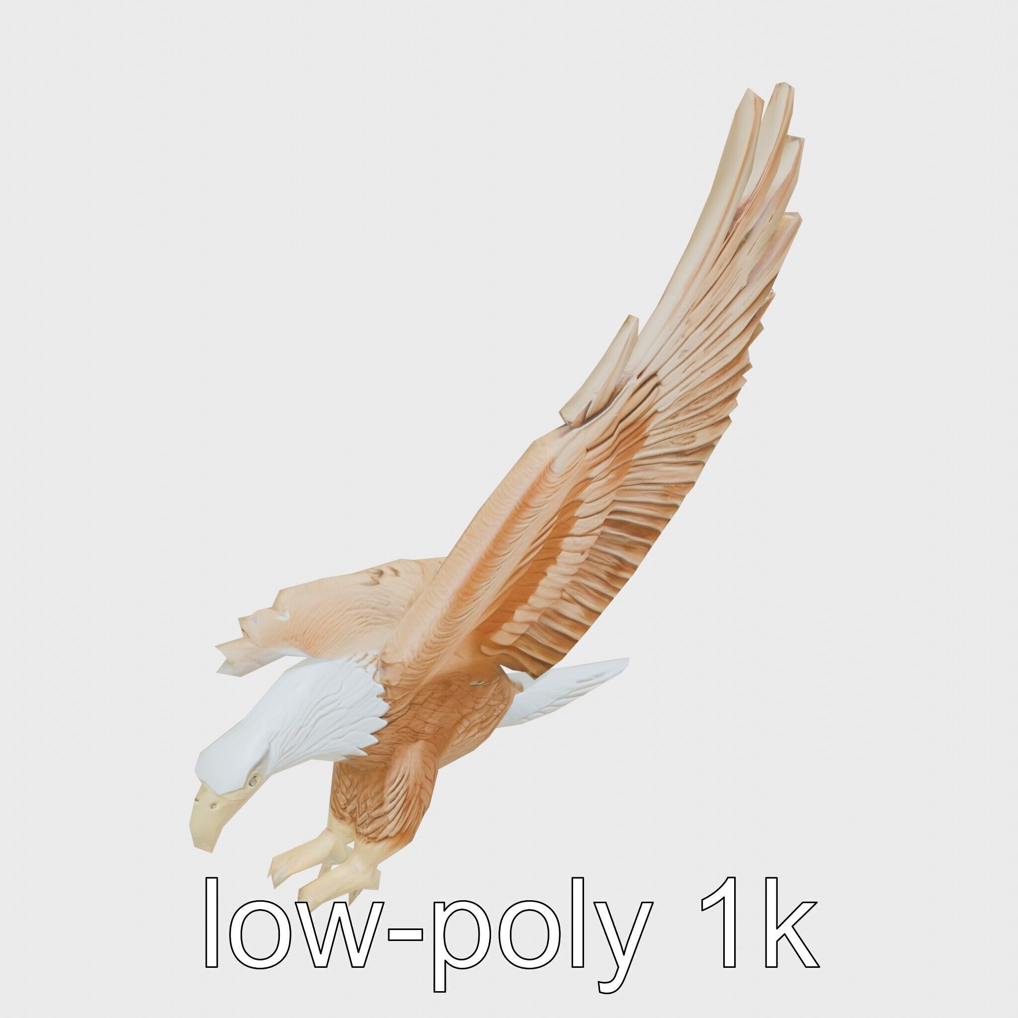 Majestic Eagle in Flight Statue Symbolizing Freedom and Majesty Low-poly 3D model_22
