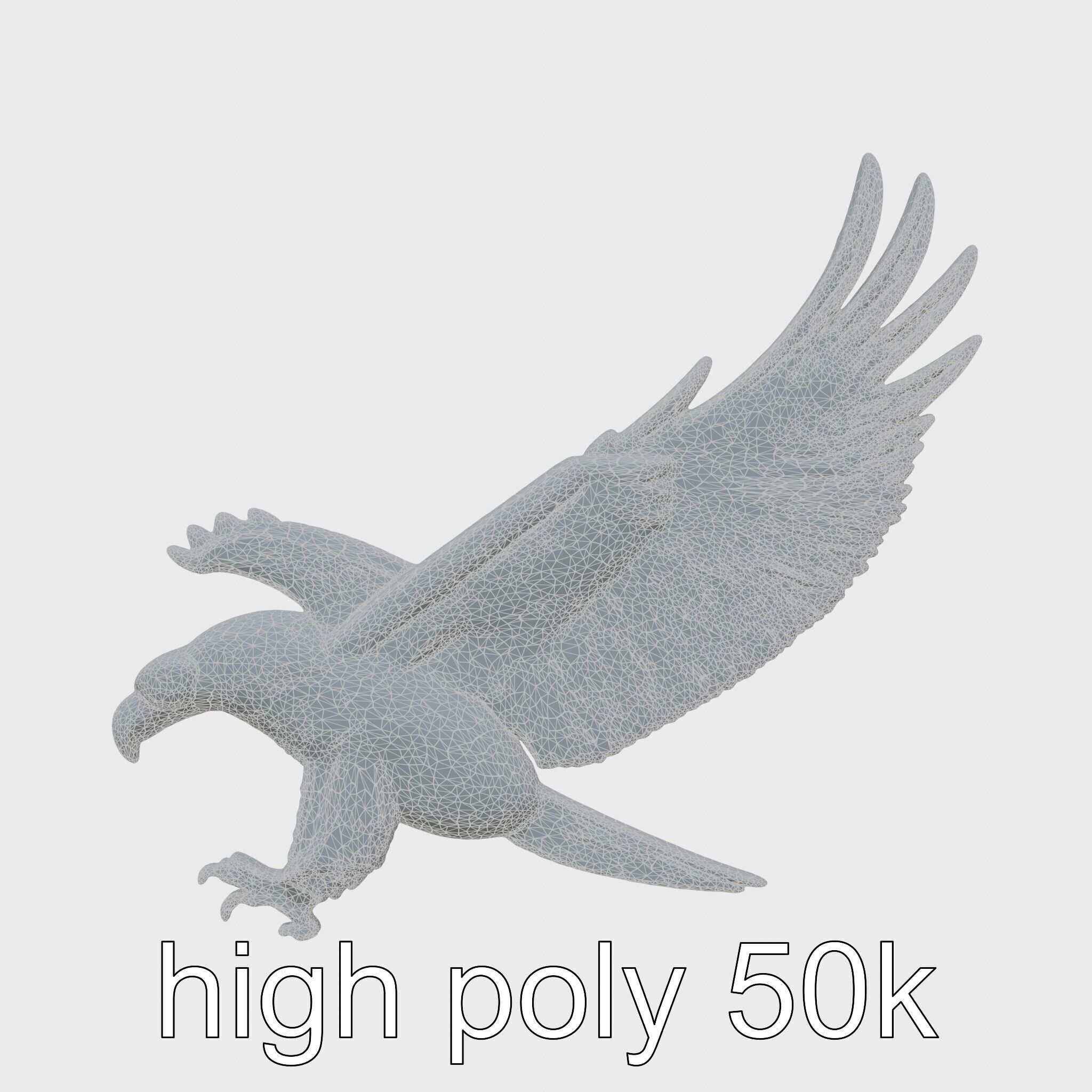 Majestic Eagle in Flight Statue Symbolizing Freedom and Majesty Low-poly 3D model_21