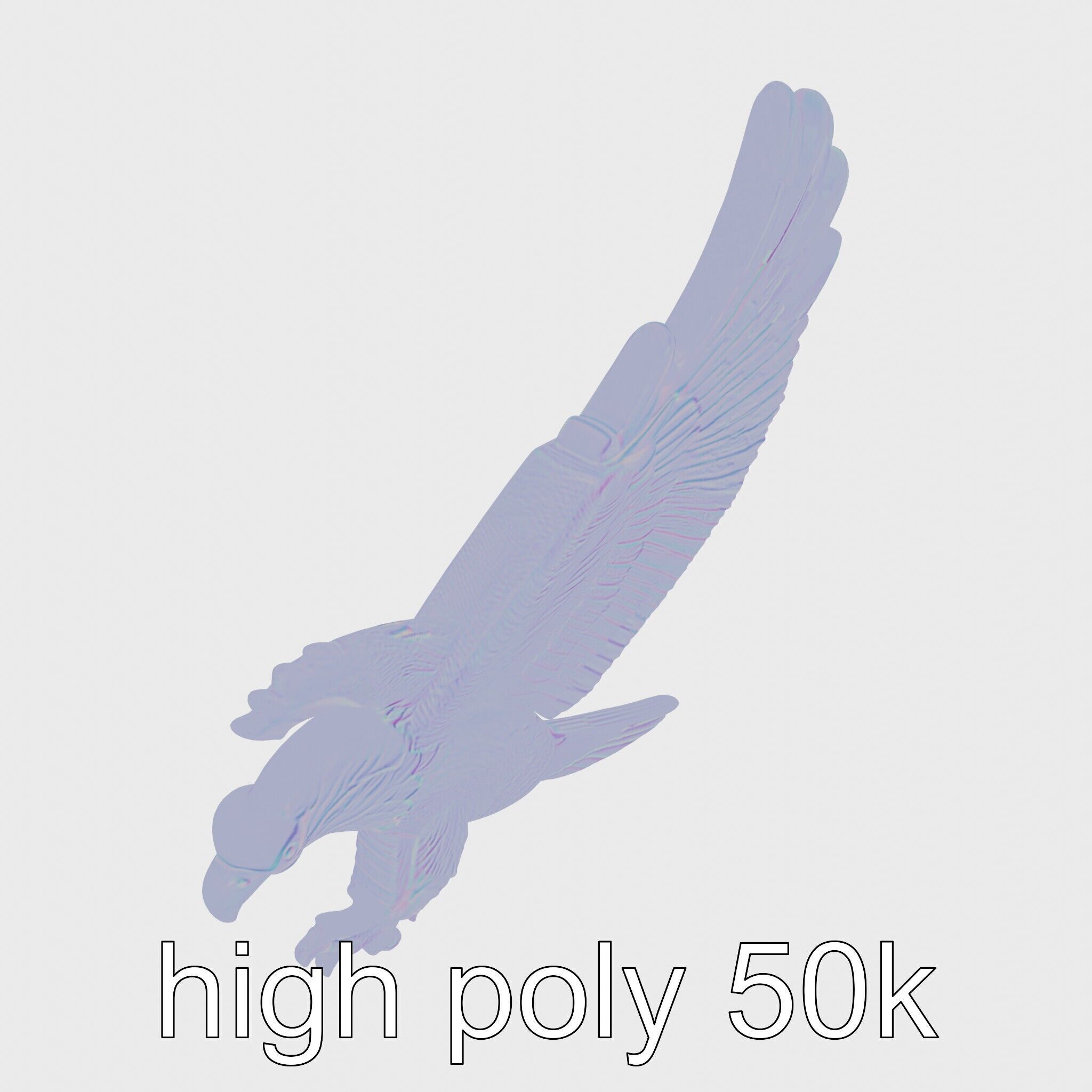 Majestic Eagle in Flight Statue Symbolizing Freedom and Majesty Low-poly 3D model_17