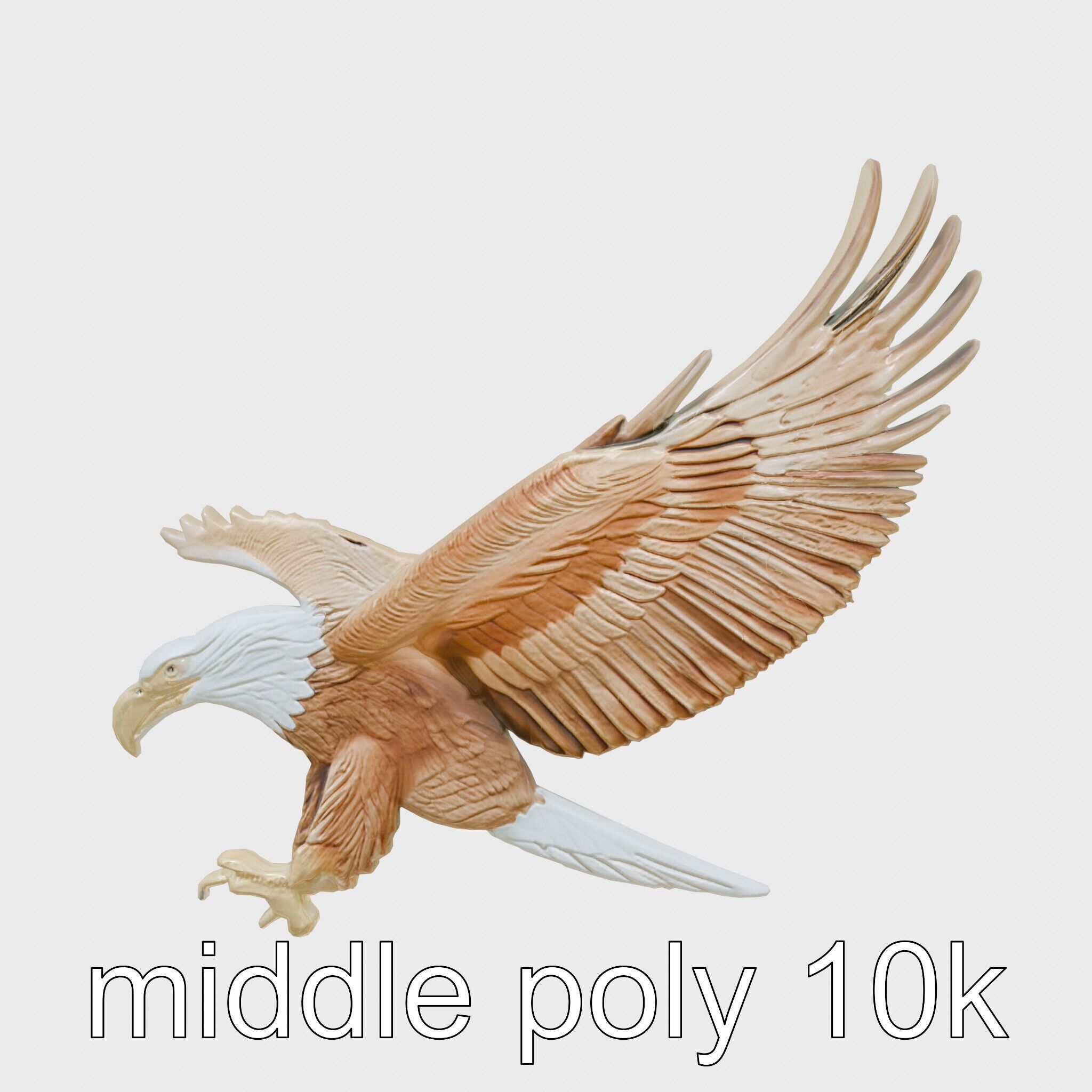 Majestic Eagle in Flight Statue Symbolizing Freedom and Majesty Low-poly 3D model_25