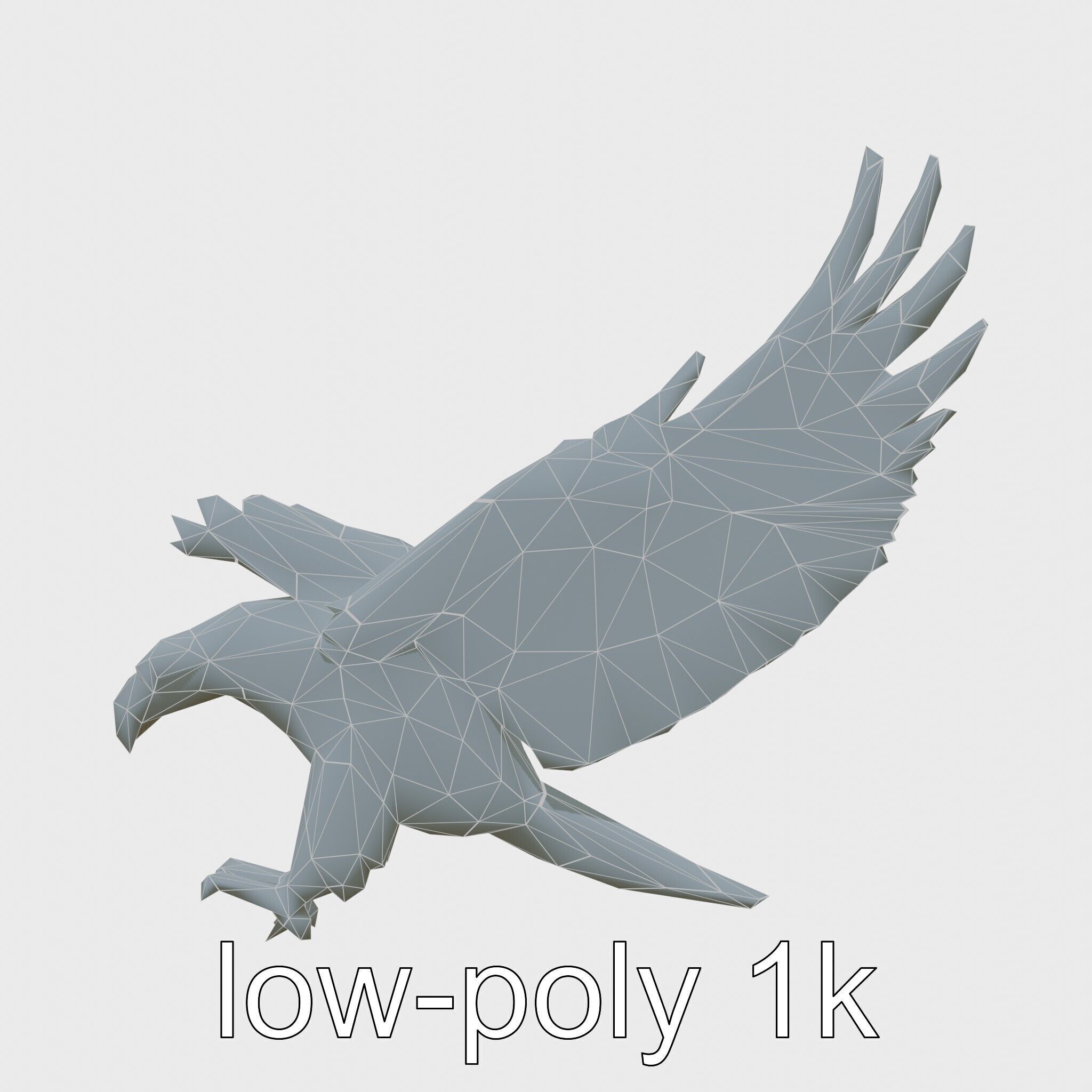 Majestic Eagle in Flight Statue Symbolizing Freedom and Majesty Low-poly 3D model_10