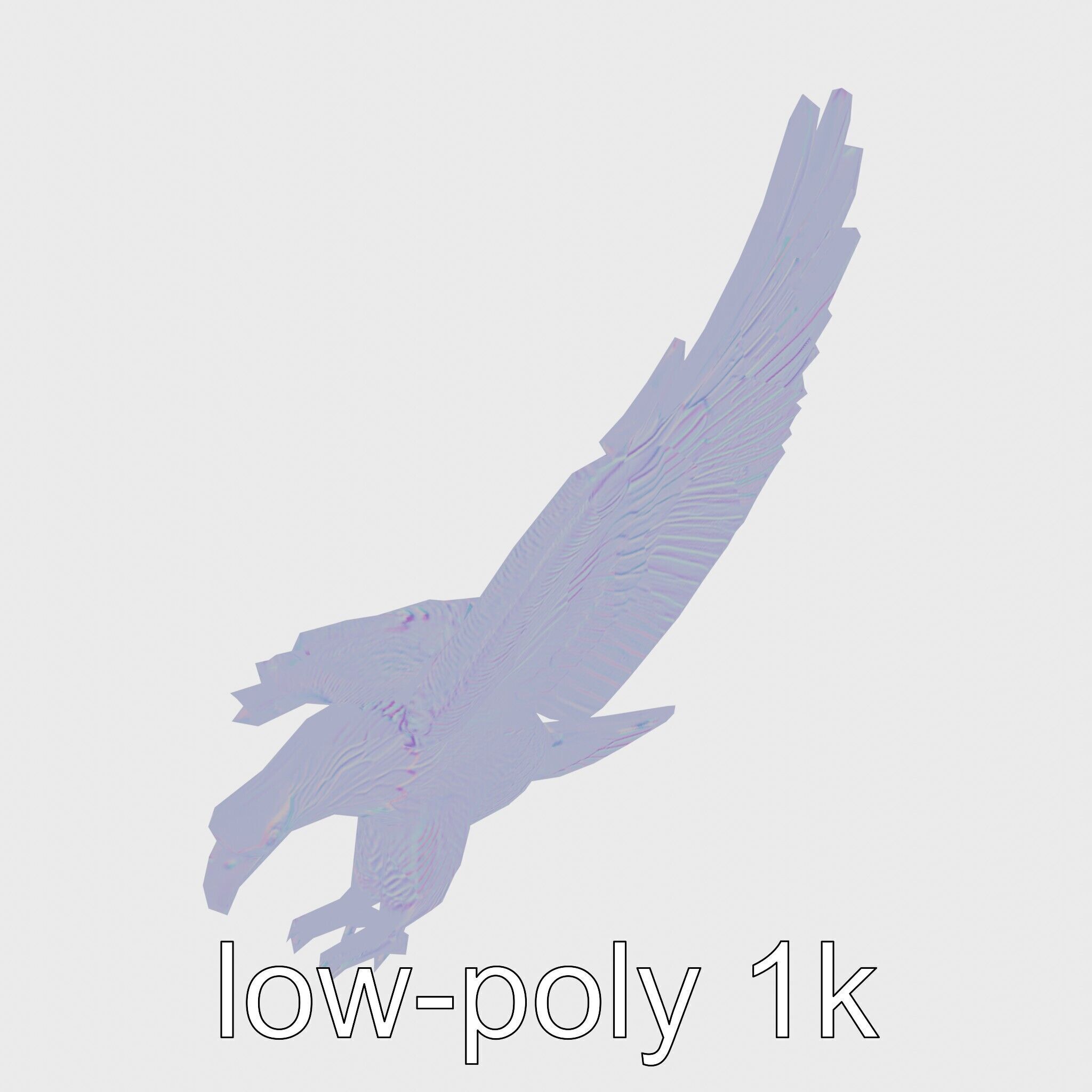 Majestic Eagle in Flight Statue Symbolizing Freedom and Majesty Low-poly 3D model_16