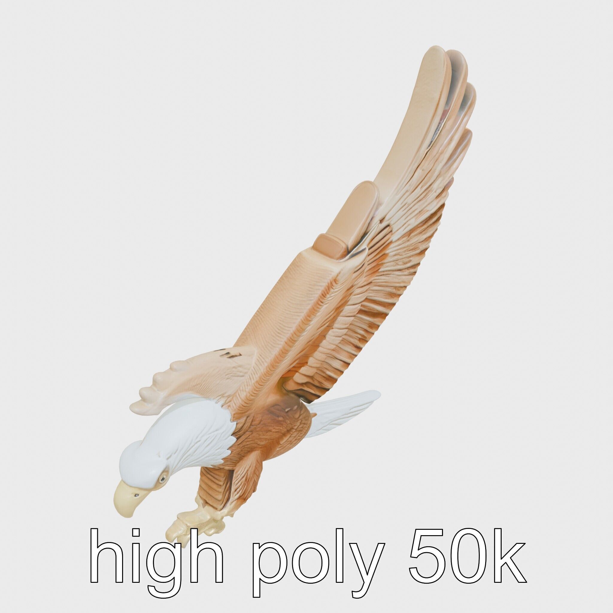Majestic Eagle in Flight Statue Symbolizing Freedom and Majesty Low-poly 3D model_11