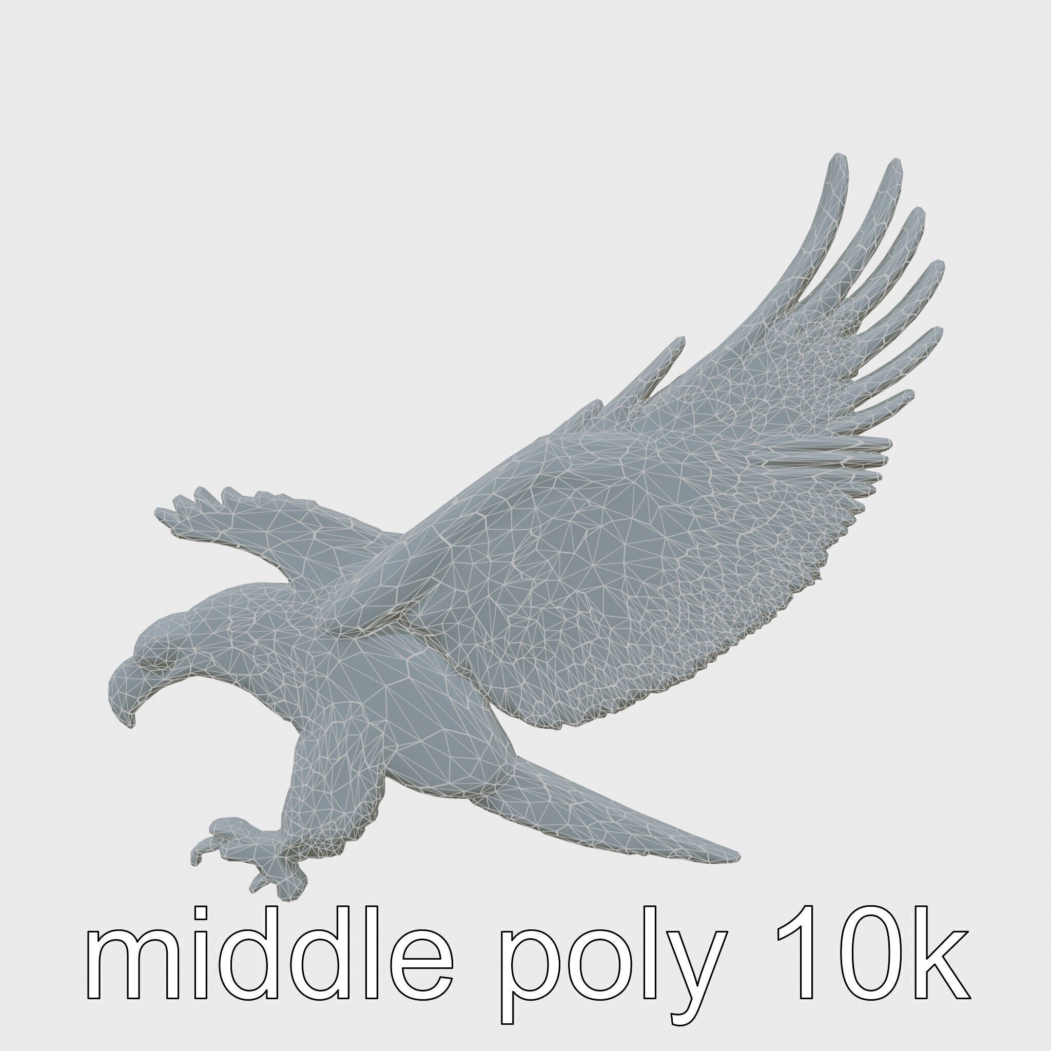 Majestic Eagle in Flight Statue Symbolizing Freedom and Majesty Low-poly 3D model_18