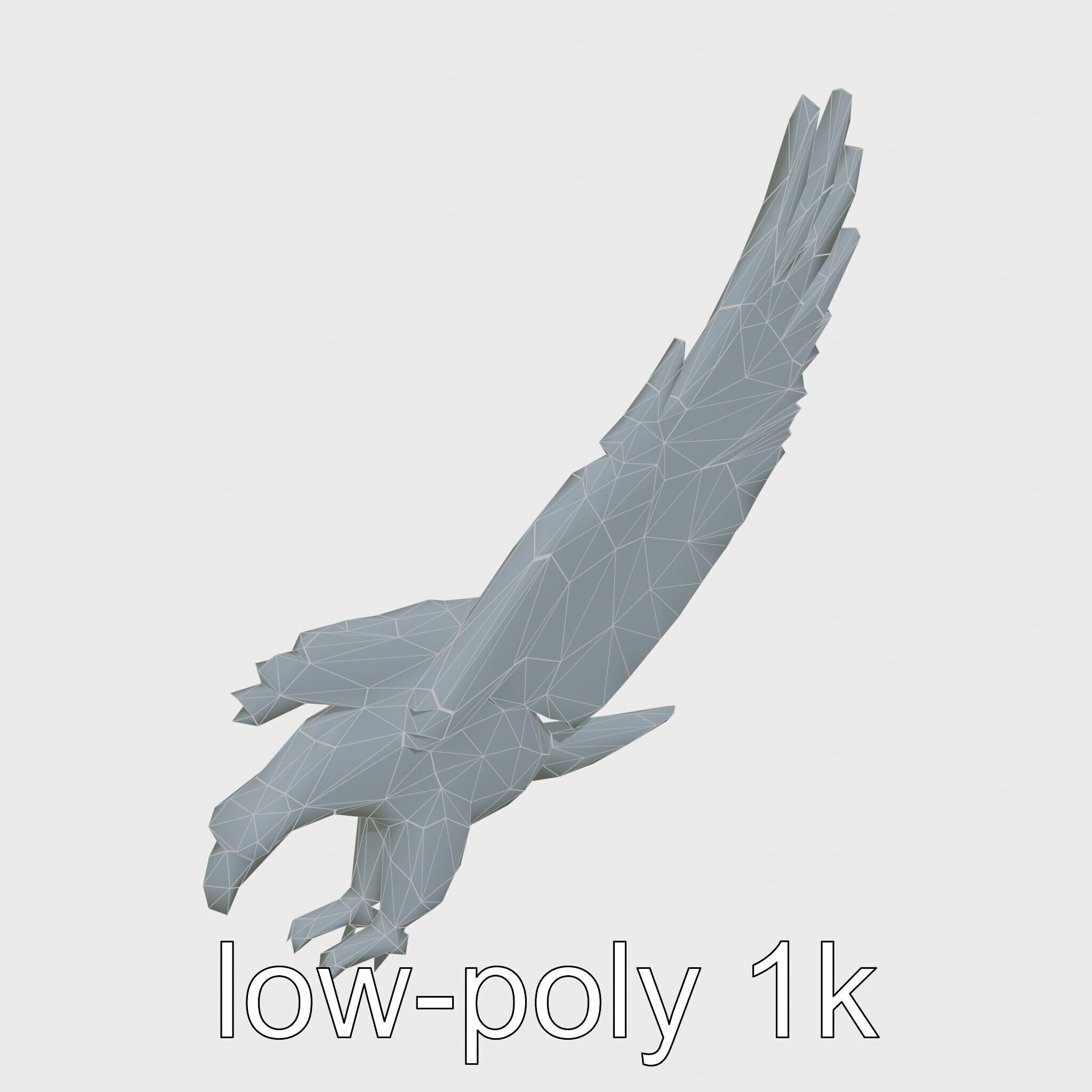 Majestic Eagle in Flight Statue Symbolizing Freedom and Majesty Low-poly 3D model_14