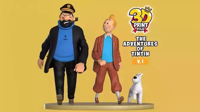 The Adventures of TINTIN 3D model Diorama v1 3D print model