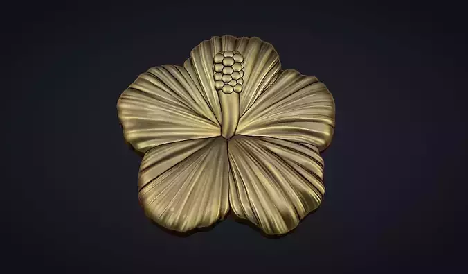 Hibiscus Flower Bas Relief 3D print model