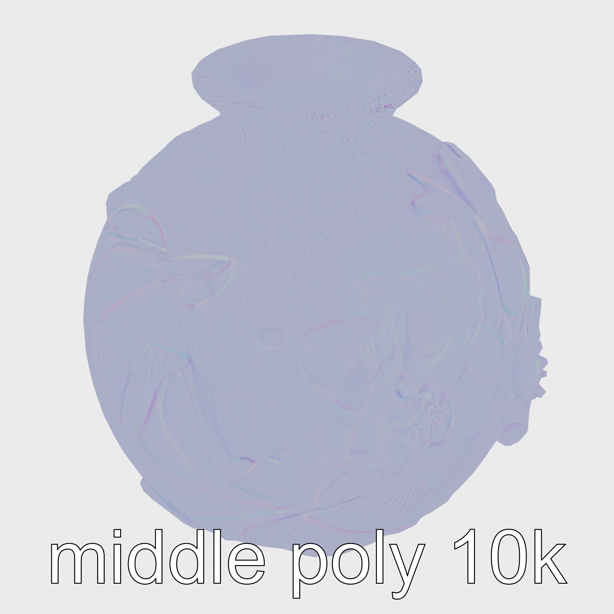 Timeless Floral Vase with Botanical Motifs Low-poly 3D model_15