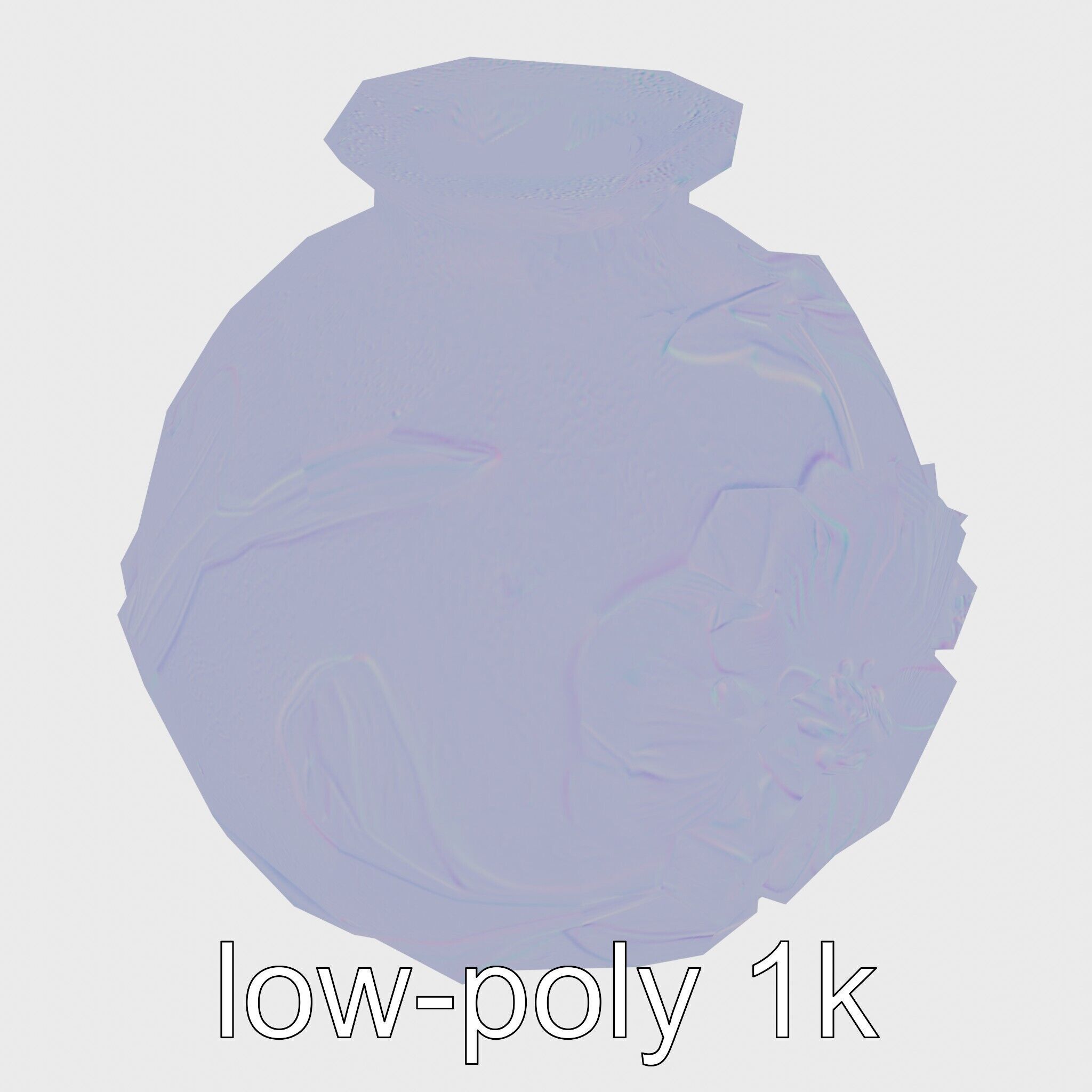 Timeless Floral Vase with Botanical Motifs Low-poly 3D model_22