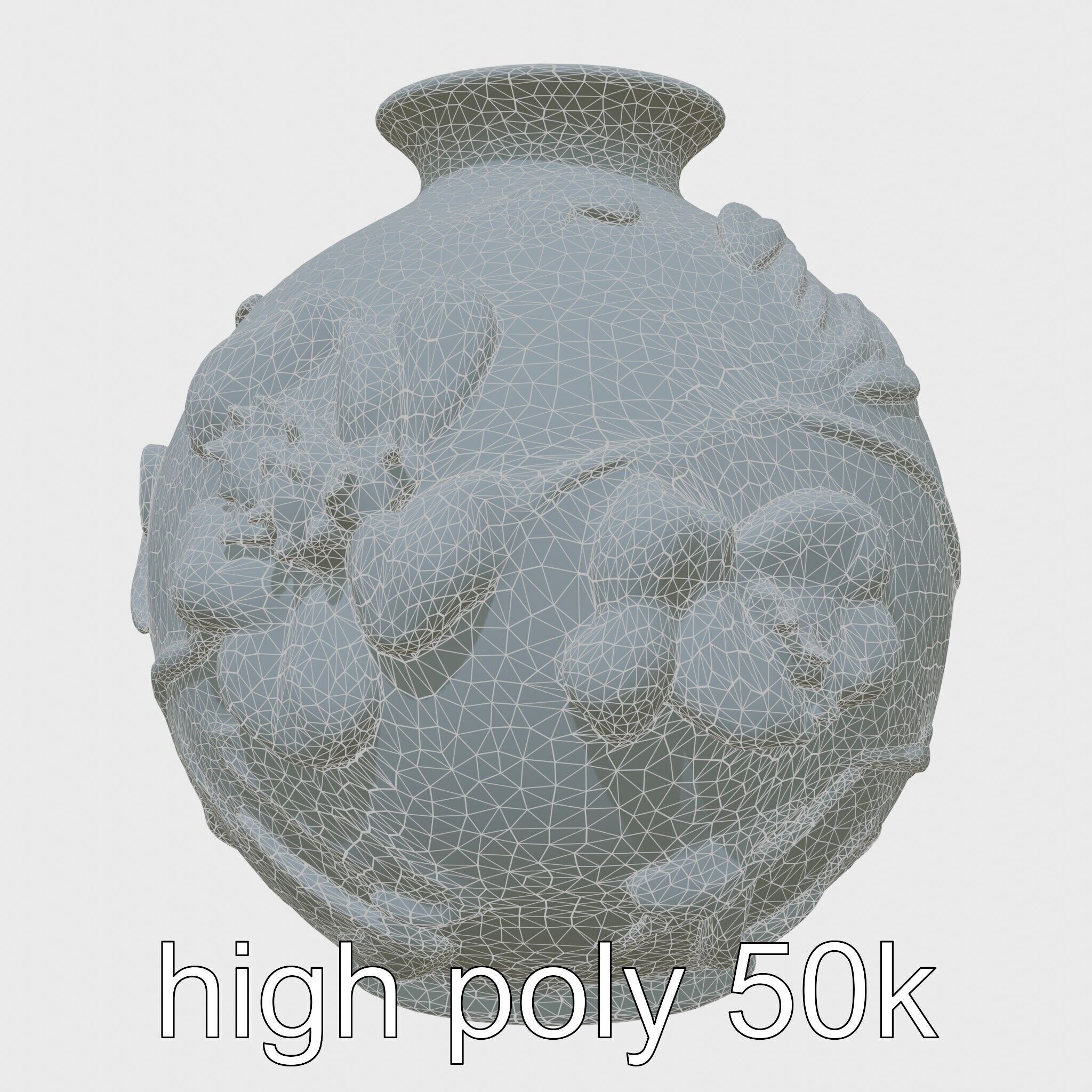 Timeless Floral Vase with Botanical Motifs Low-poly 3D model_31