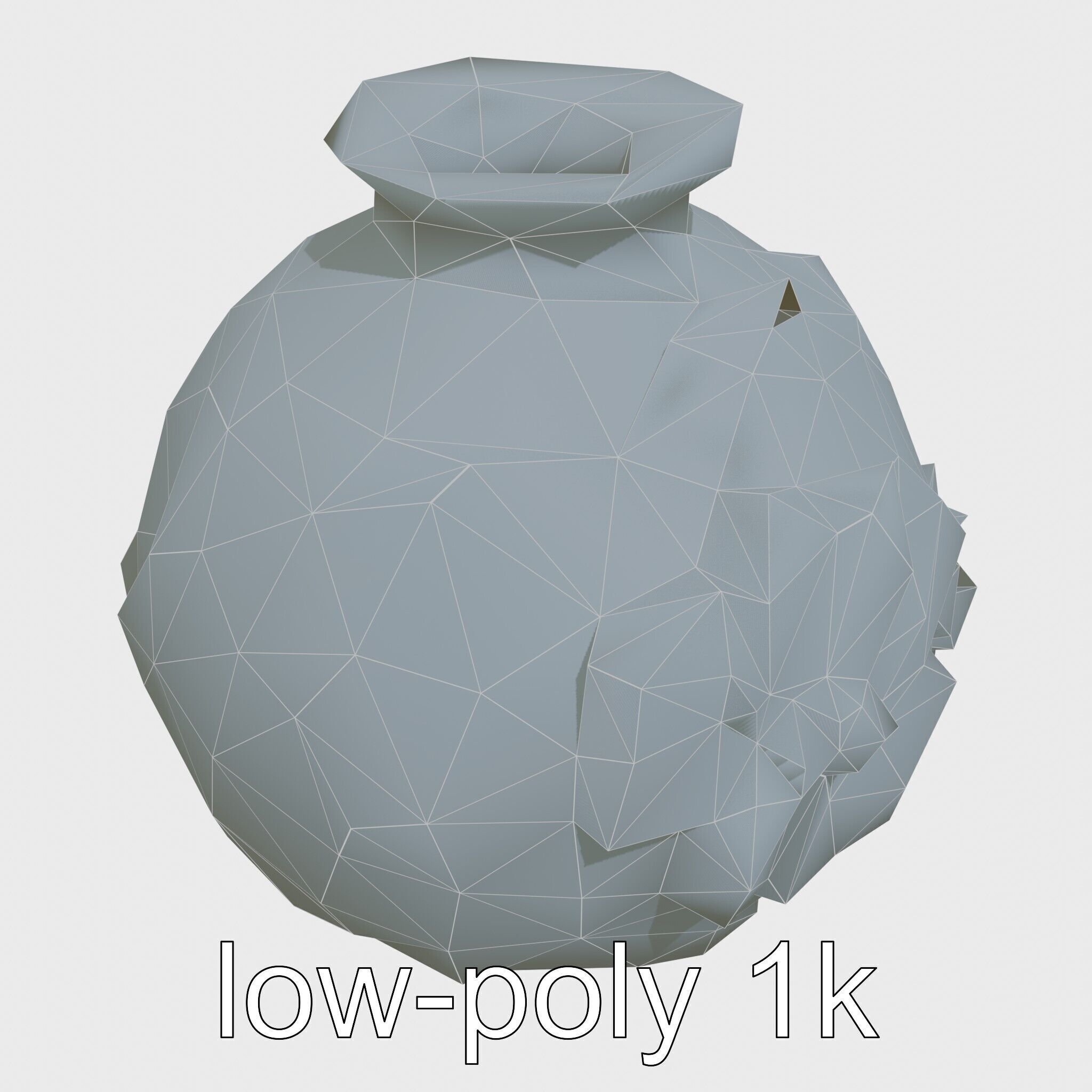 Timeless Floral Vase with Botanical Motifs Low-poly 3D model_24