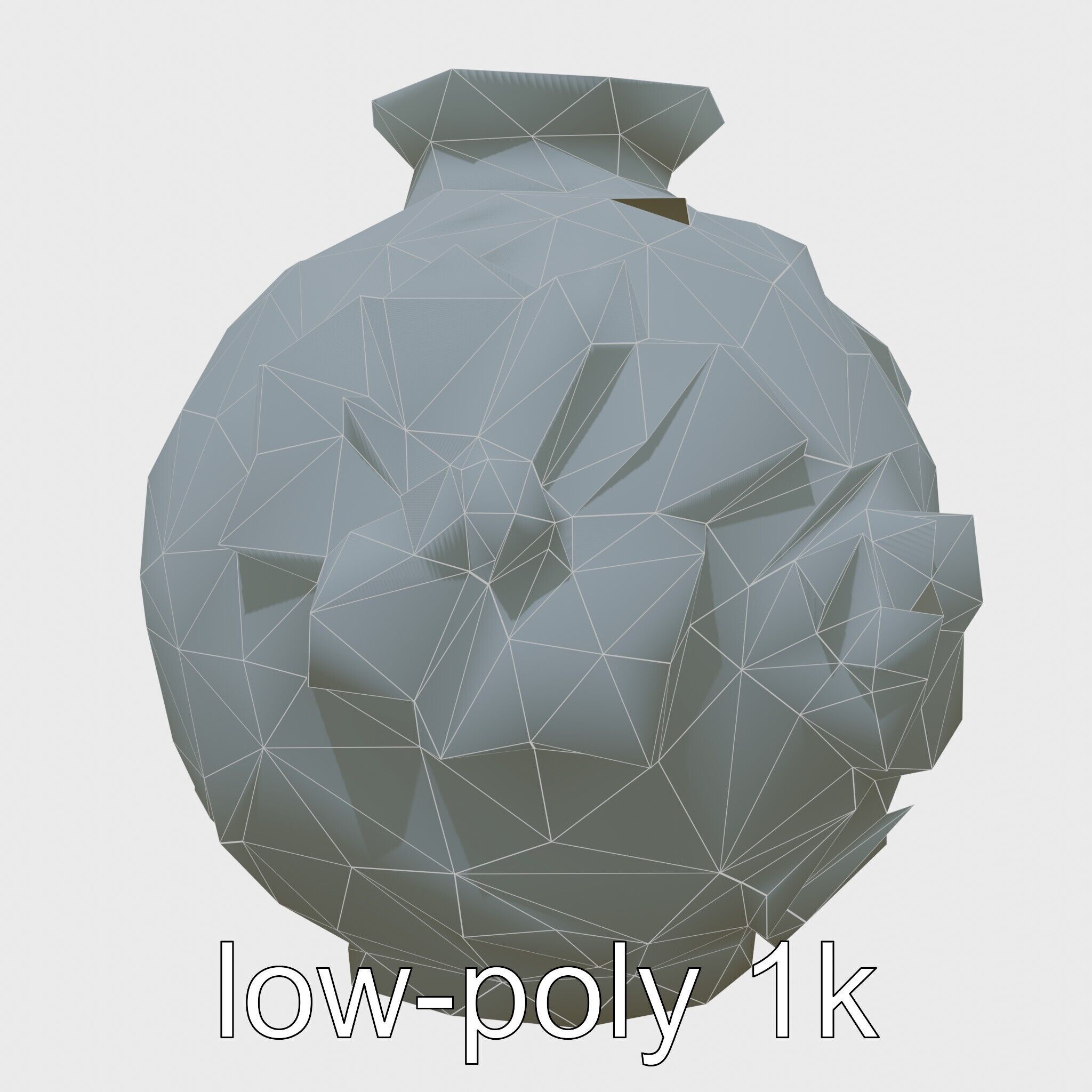 Timeless Floral Vase with Botanical Motifs Low-poly 3D model_10