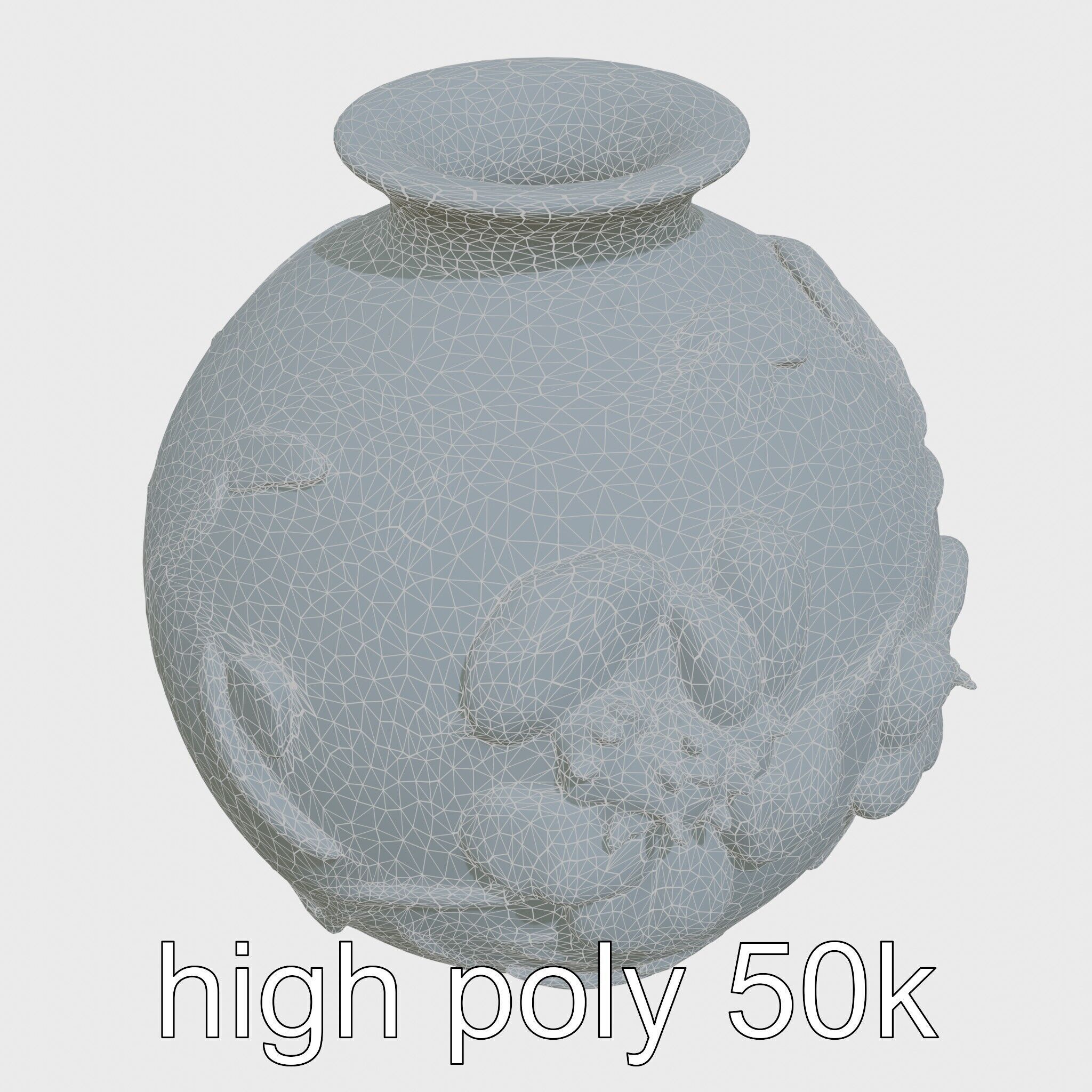 Timeless Floral Vase with Botanical Motifs Low-poly 3D model_21