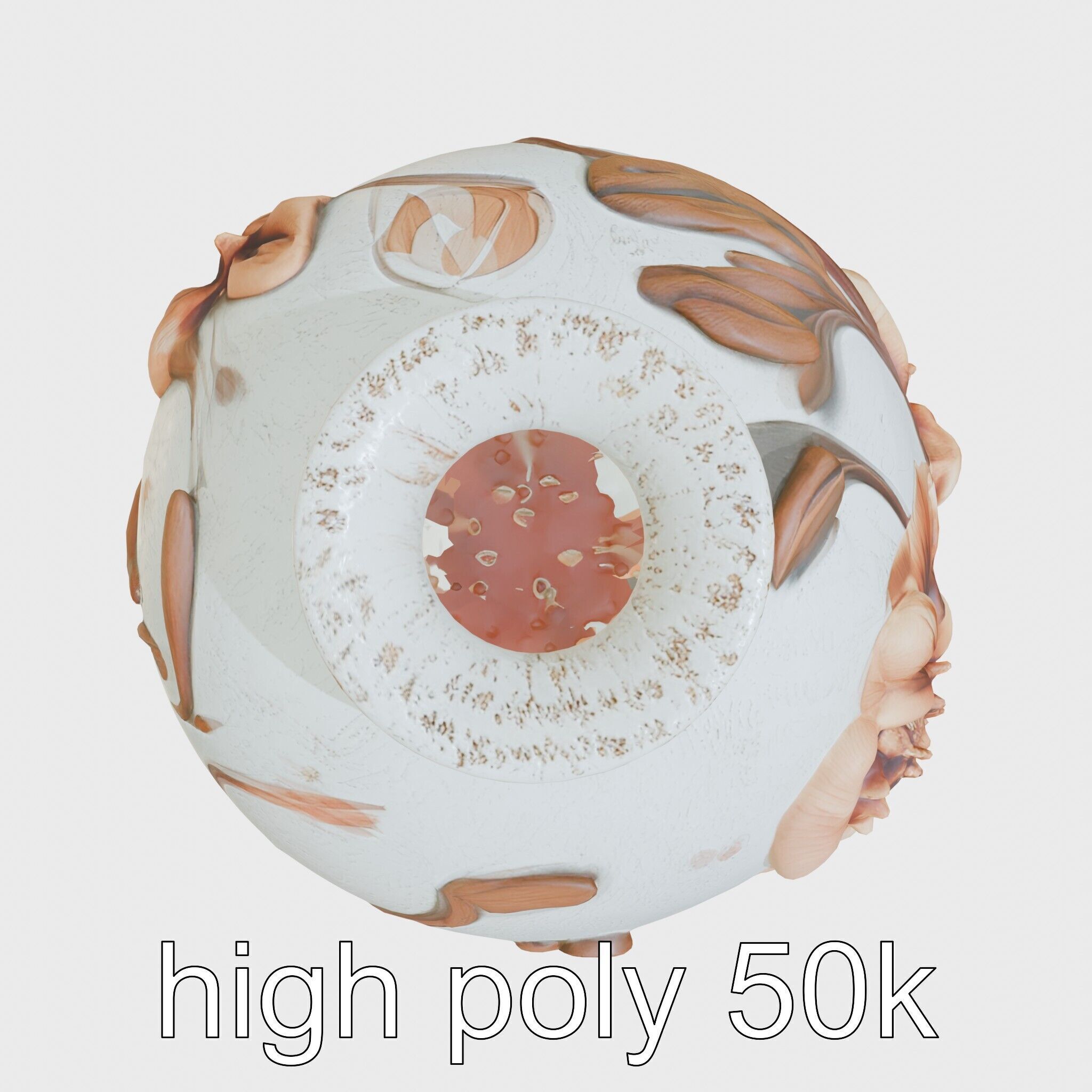 Timeless Floral Vase with Botanical Motifs Low-poly 3D model_26