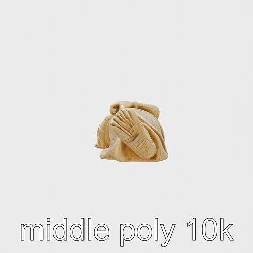 Resting Buddha with Earthy Texture Sculpture Low-poly 3D model