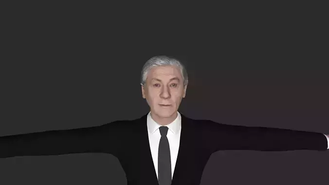 Ian McKellen  Hyper Realistic Full Body Fully Rigged Character Low-poly 3D model