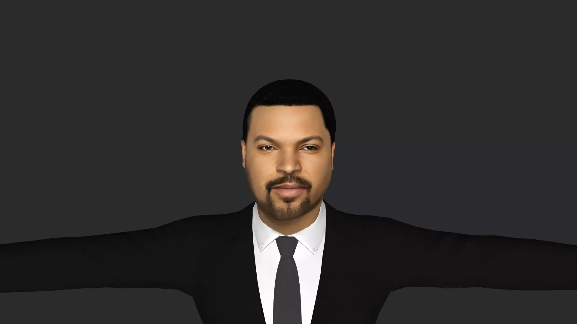 Ice Cube Hyper Realistic Full Body Fully Rigged 3D Character Low-poly 3D model_0