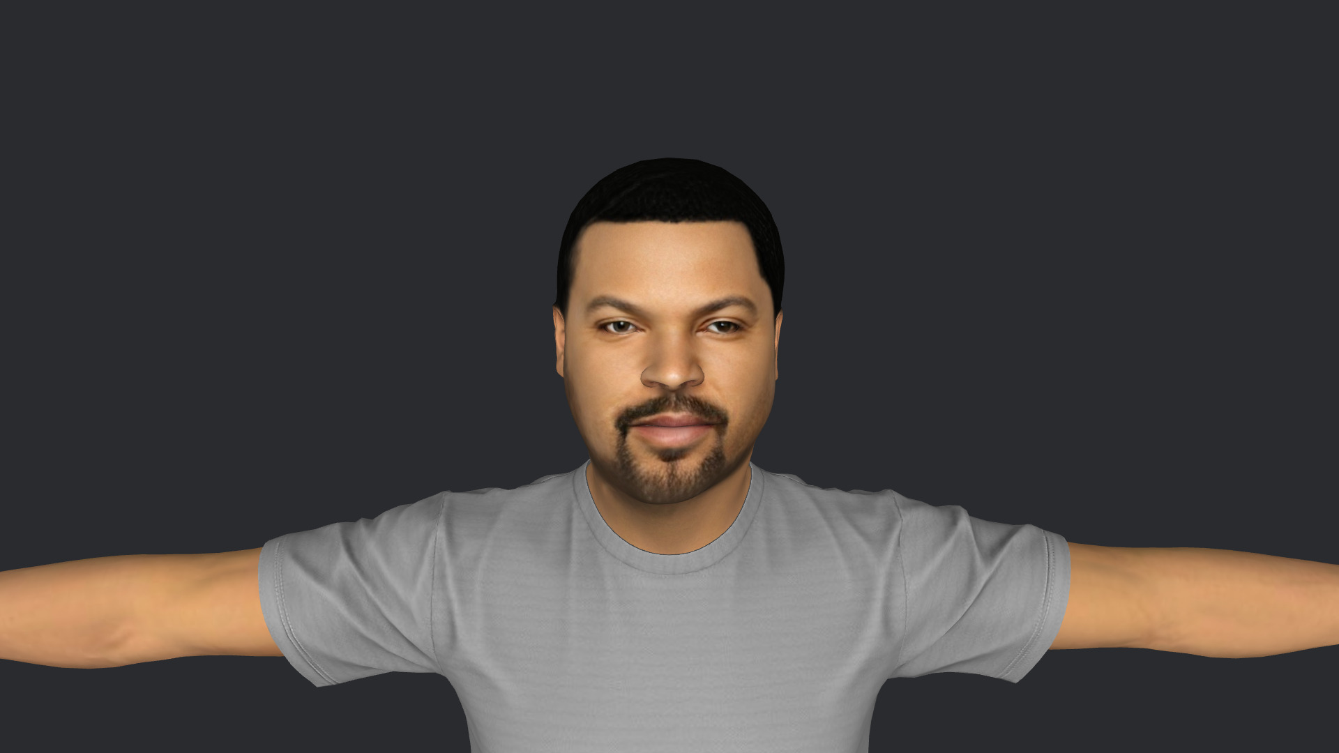Ice Cube Hyper Realistic Full Body Fully Rigged 3D Character Low-poly 3D model_10