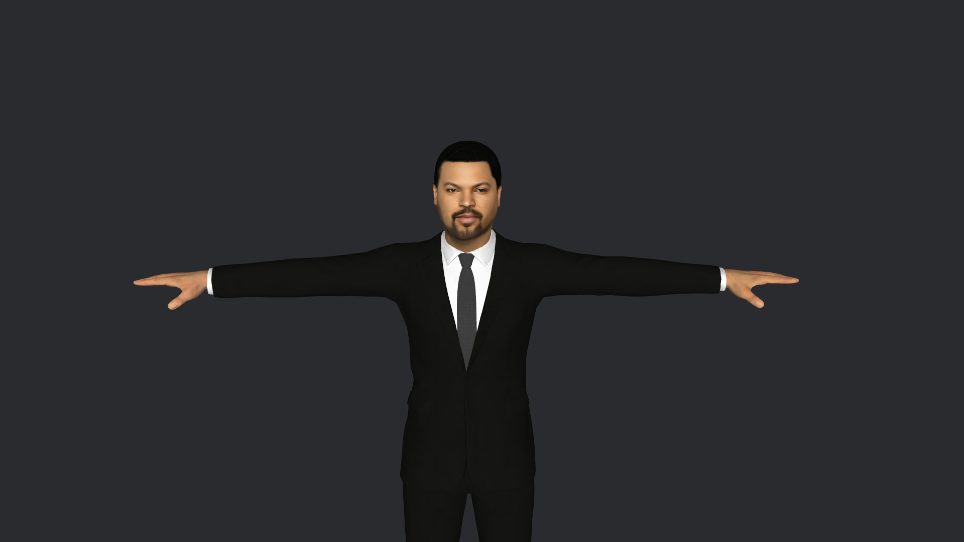 Ice Cube Hyper Realistic Full Body Fully Rigged 3D Character Low-poly 3D model_1