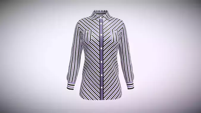 Girls Purple Shirt In Low Poly