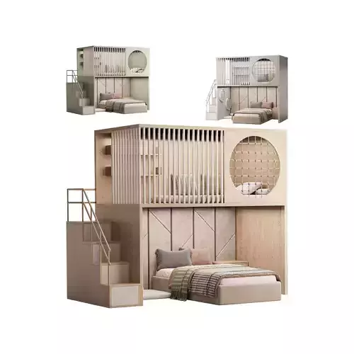 Bunk bed for children 1 3D model