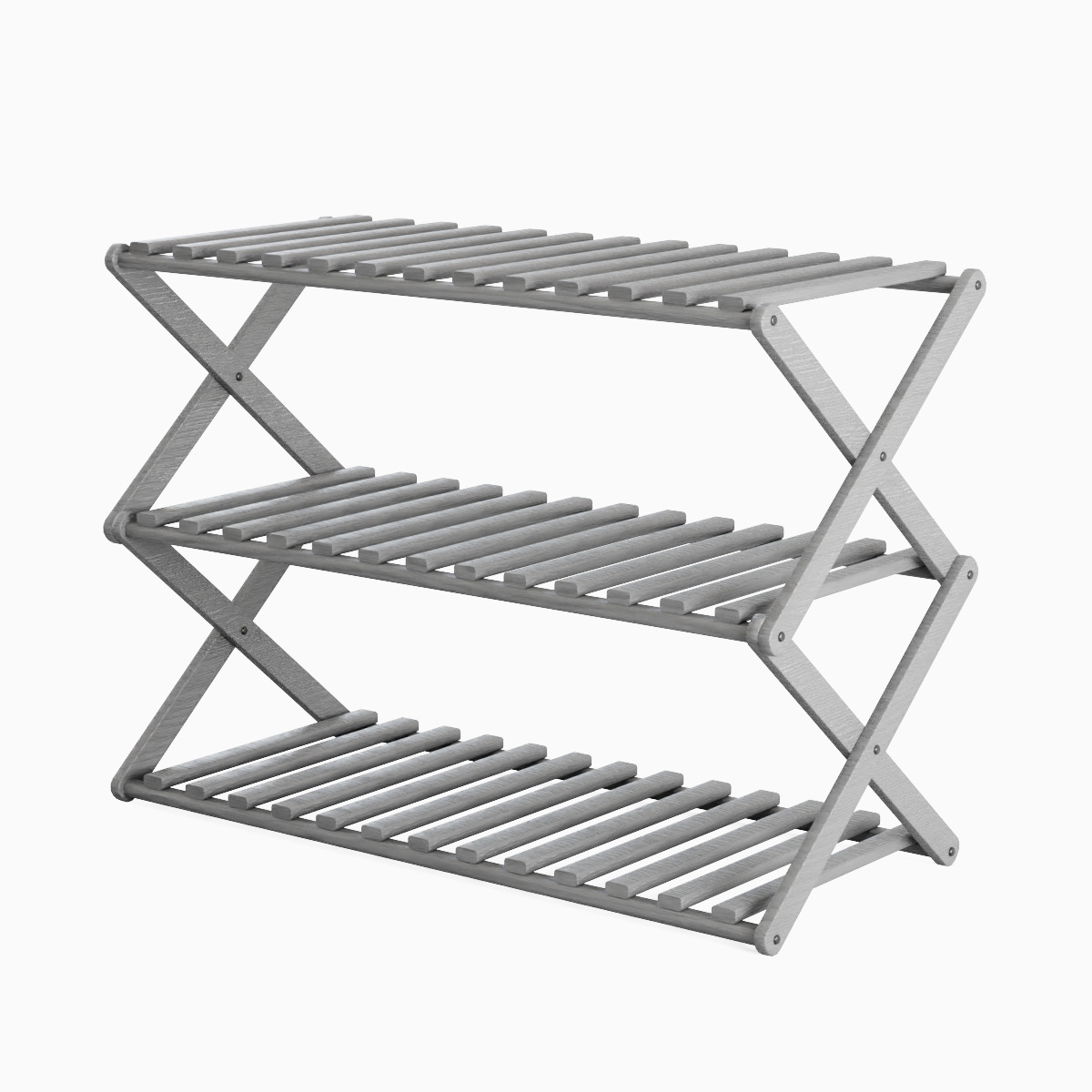 Modern Wooden Shoe Rack 03 Low-poly 3D model_3