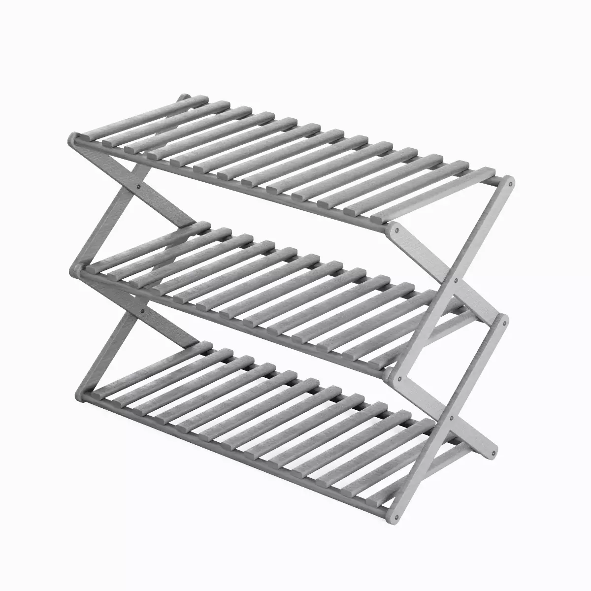 Modern Wooden Shoe Rack 03 Low-poly 3D model_0
