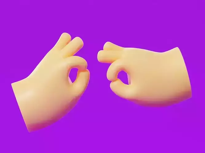 Cartoon Hands OK Pose Illustration Emoji