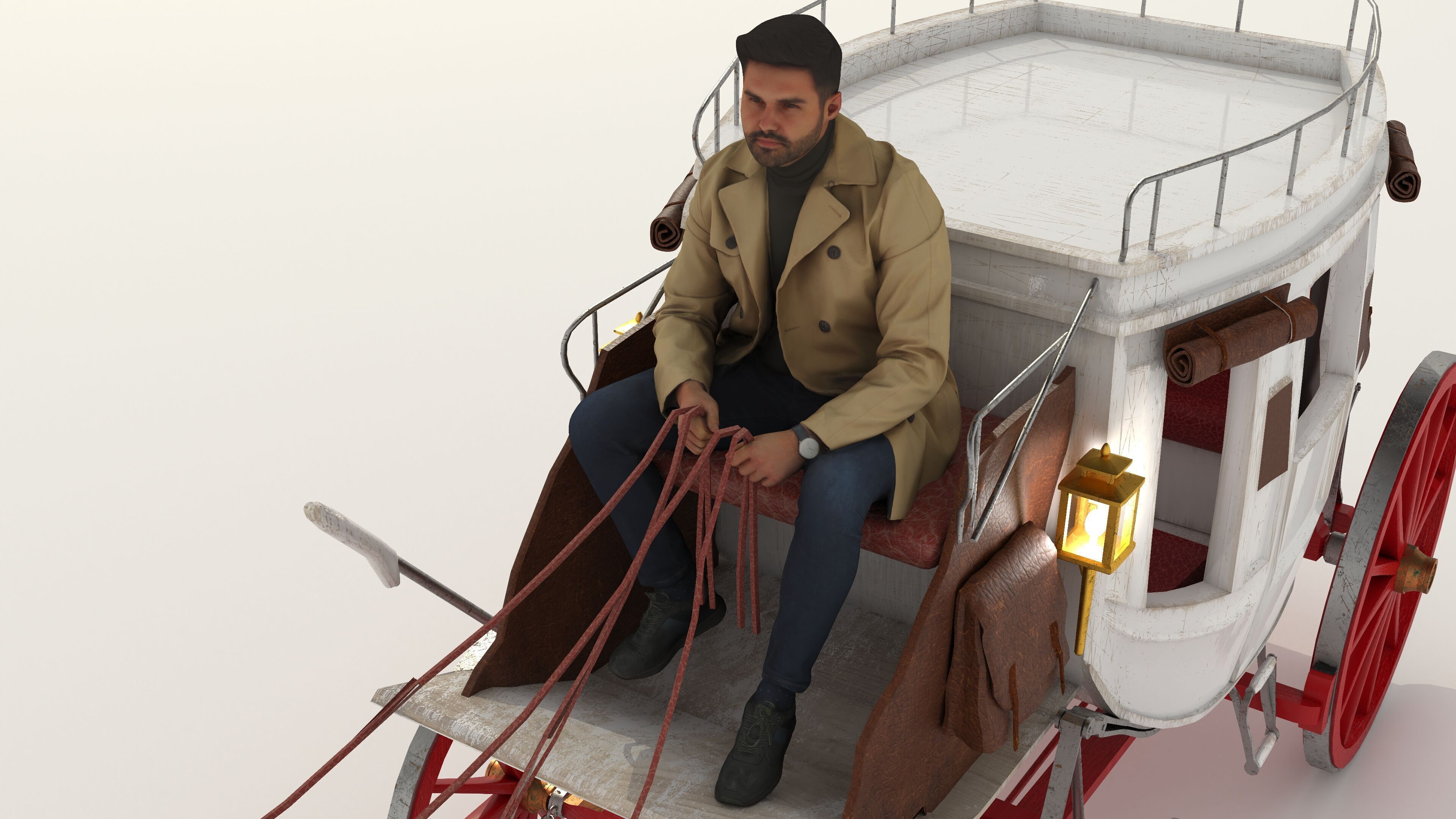 Horse Carriage 2 - 4K 3D model_2