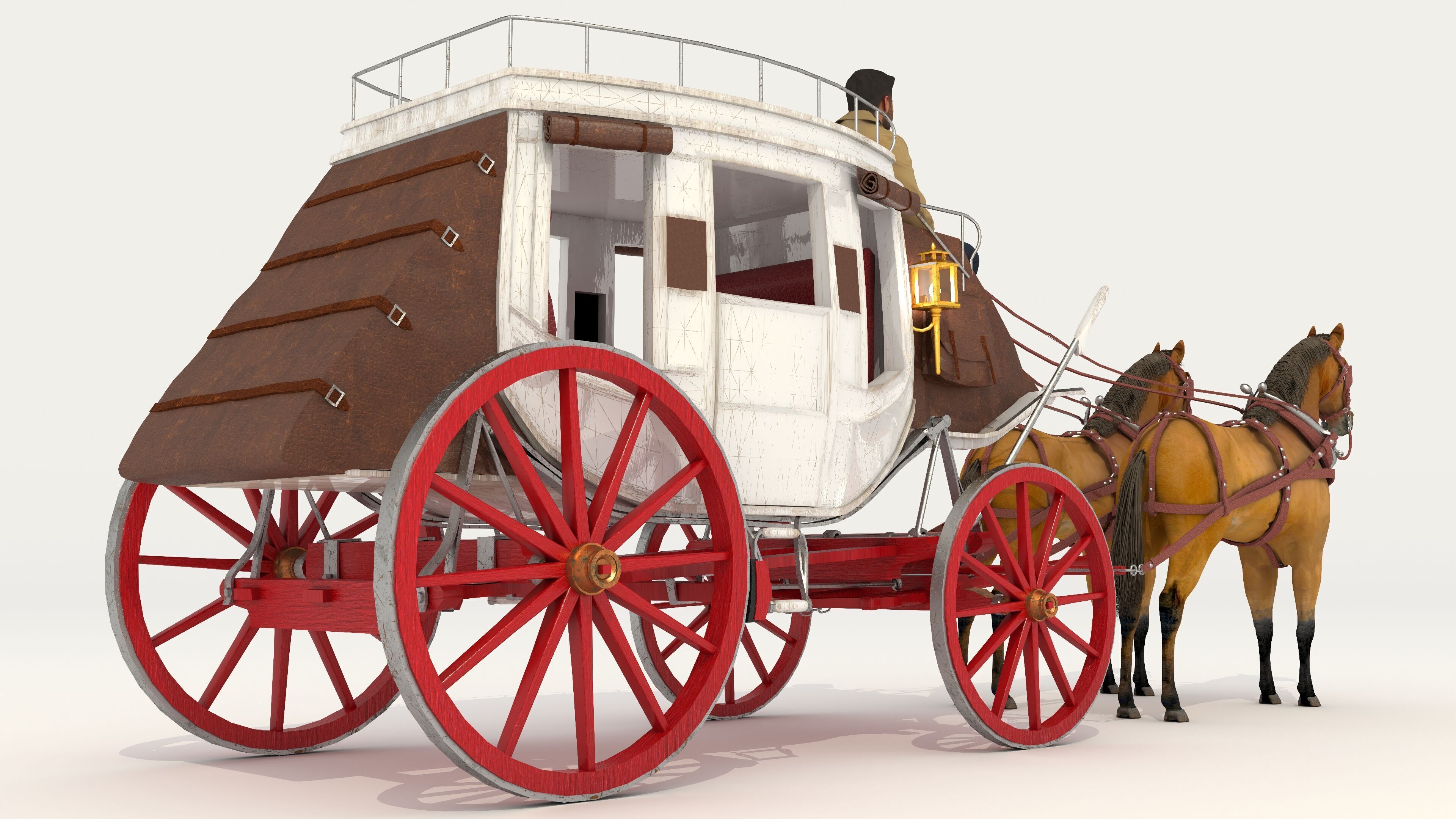 Horse Carriage 2 - 4K 3D model_3