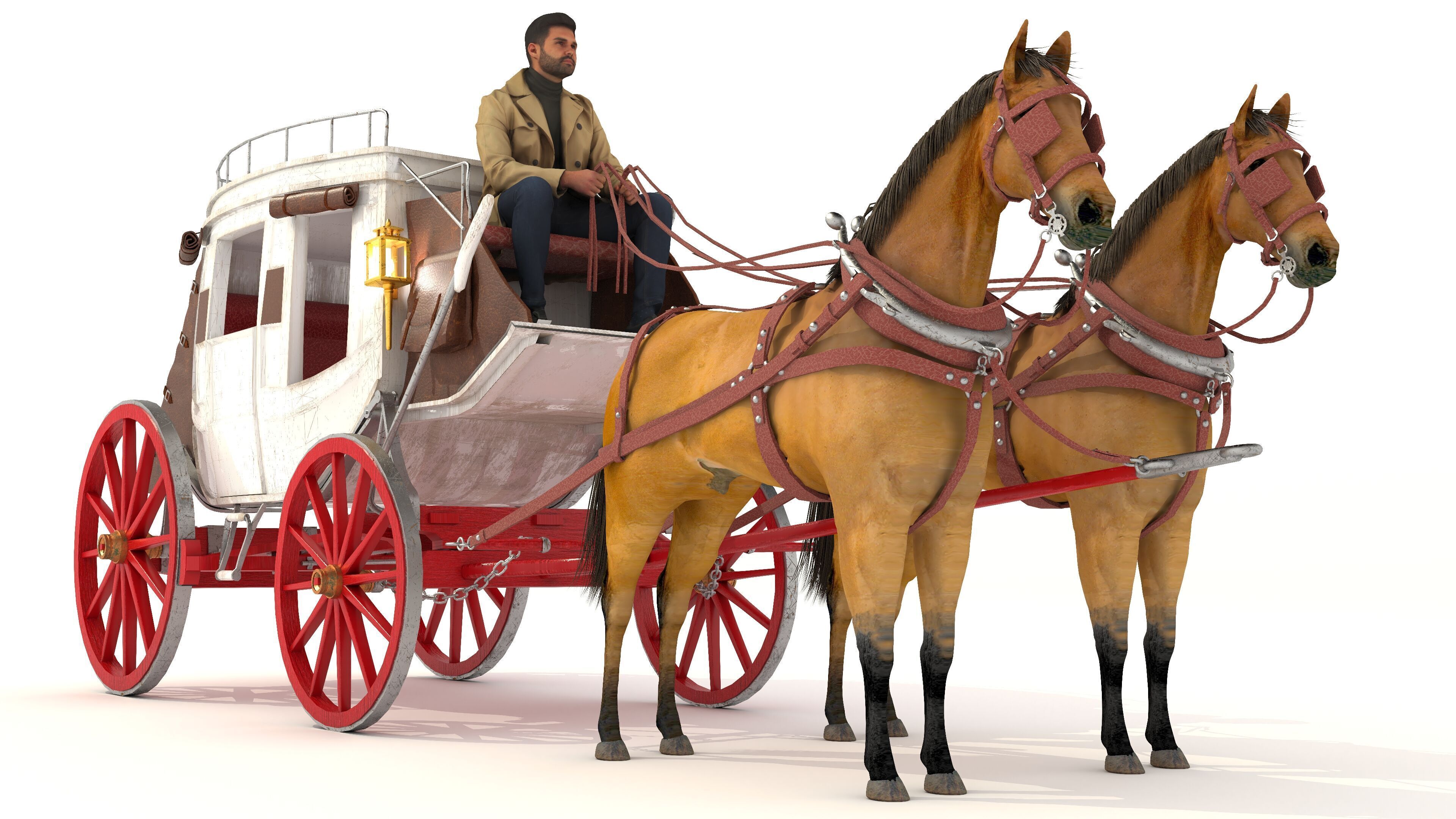 Horse Carriage 2 - 4K 3D model_1