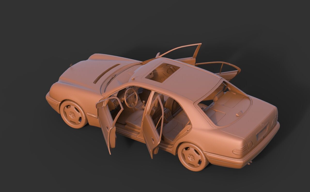 Mercedes-Benz W210 3D print model_5