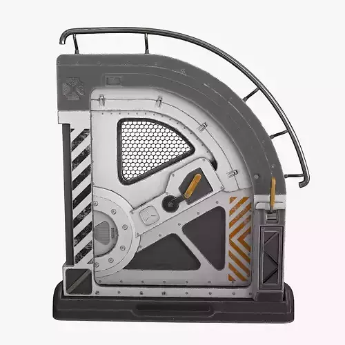 SciFi Bunker Door v4 Low-poly 3D model