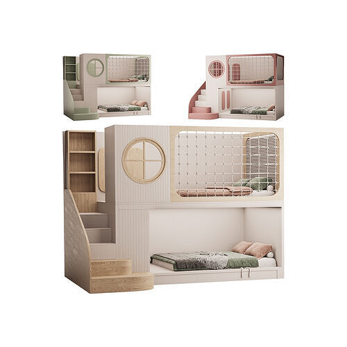 Bunk bed for children 2 3D model