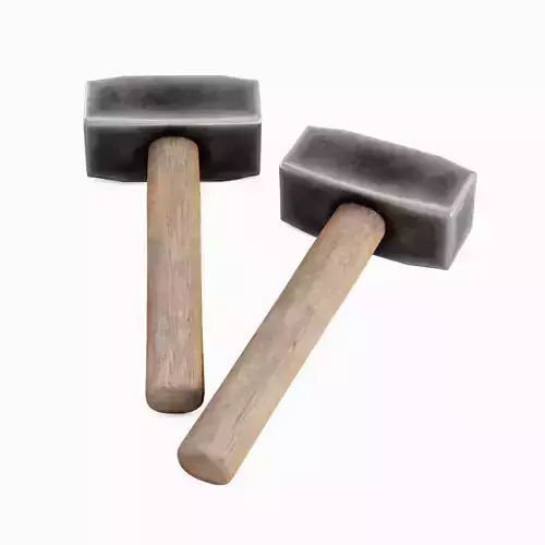 Industrial Wooden Hammer 02 Low-poly 3D model