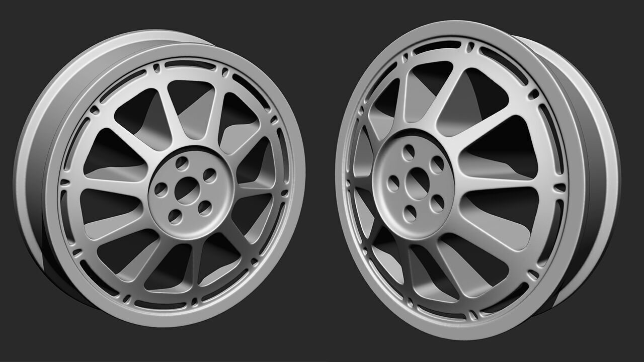 Car Alloy Wheel Highpoly Model 3D model_1