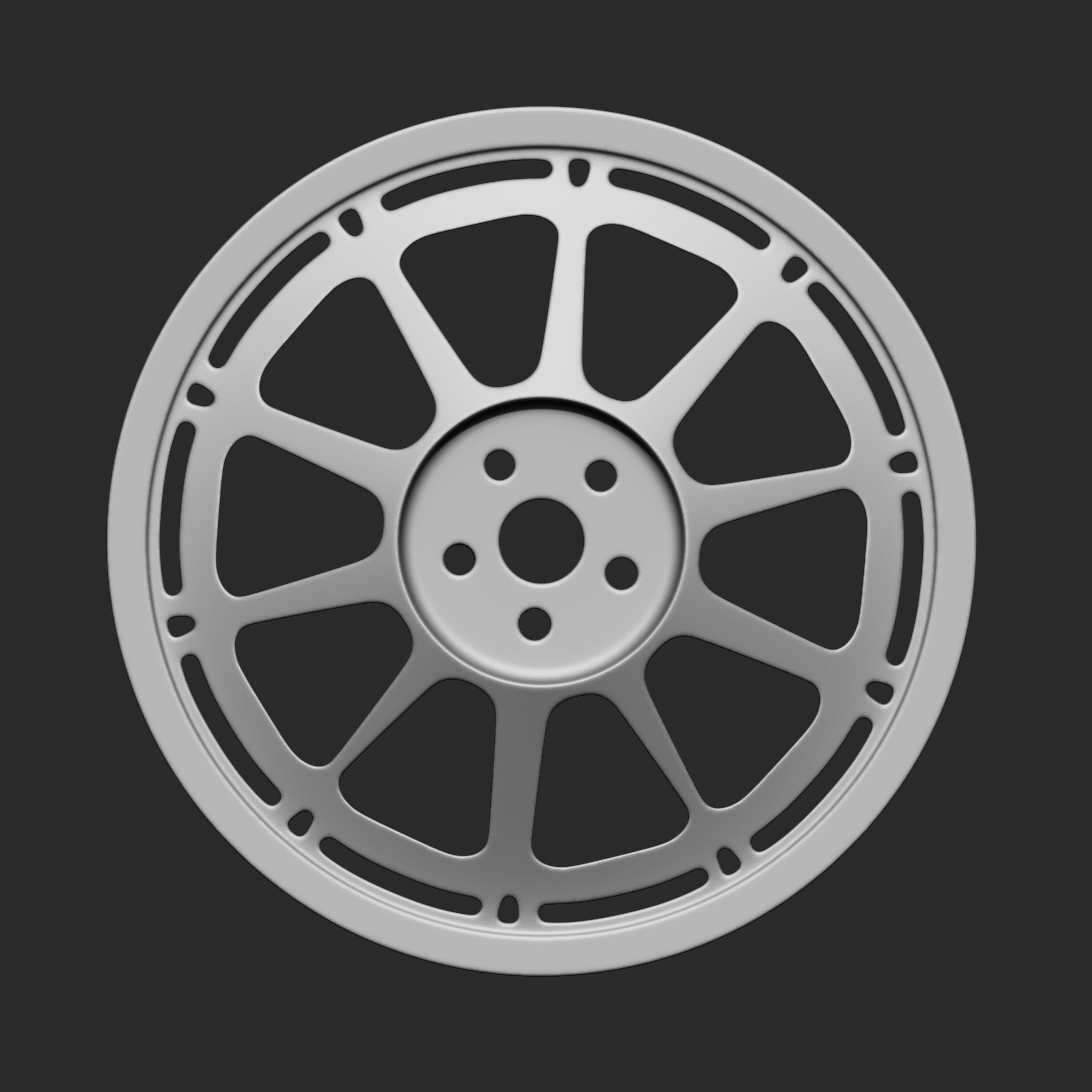 Car Alloy Wheel Highpoly Model 3D model_6